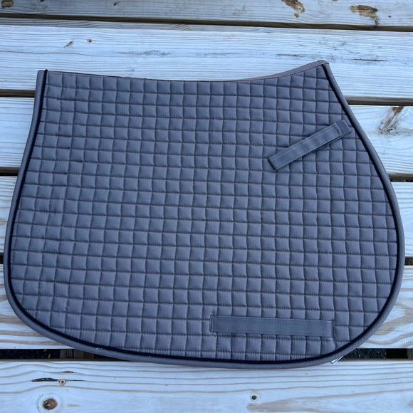 Grey/grey piping PRI all purpose English jumping saddle pad - Picture 1 of 1